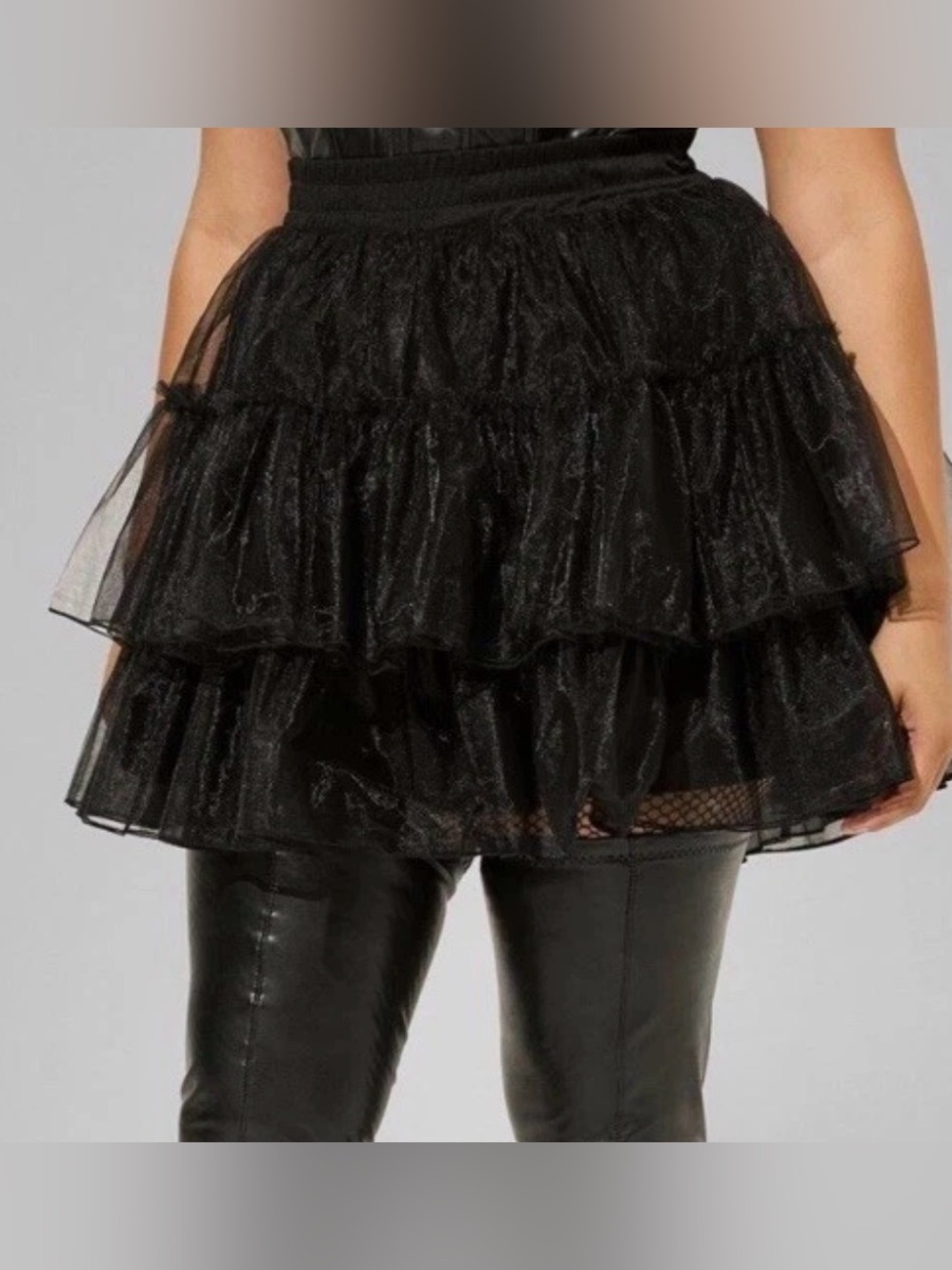 Torrid 1X Tulle Black Tutu Tiered Cosplay Goth Plus Mini Skirt NWT Halloween